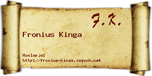 Fronius Kinga névjegykártya